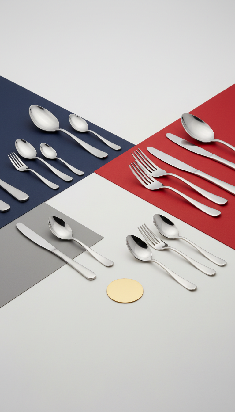 Matte silver chic cutlery set